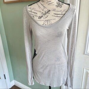 Blue Life X Planet Blue Lace inset Long sleeve tee top